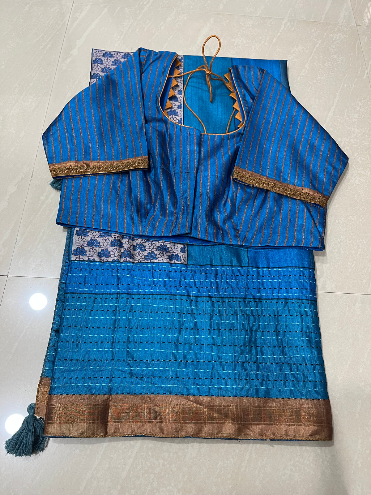 #softtussarsaree #patternblouse