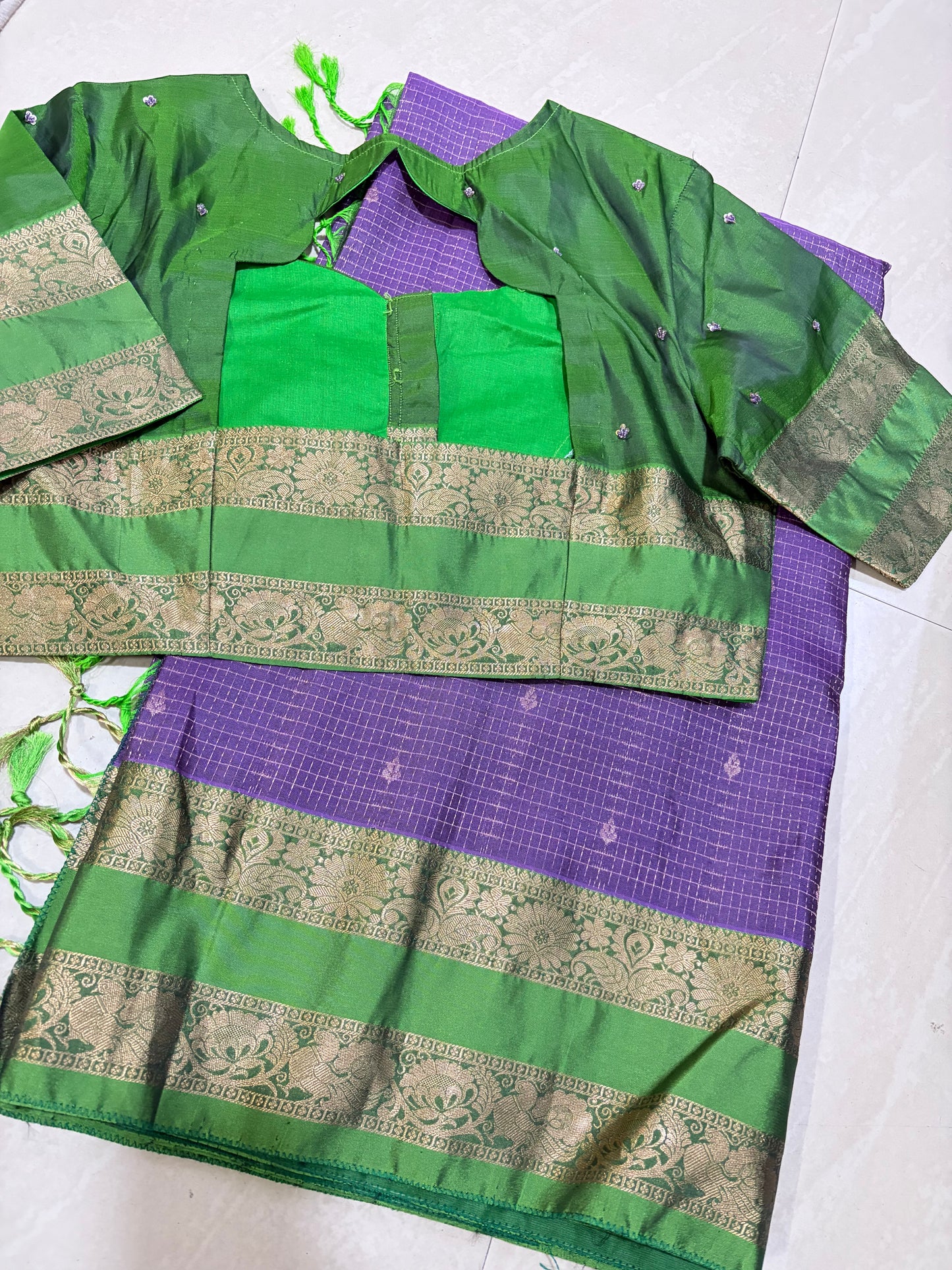 #pure kanchi lightweight saree #maggamblouse