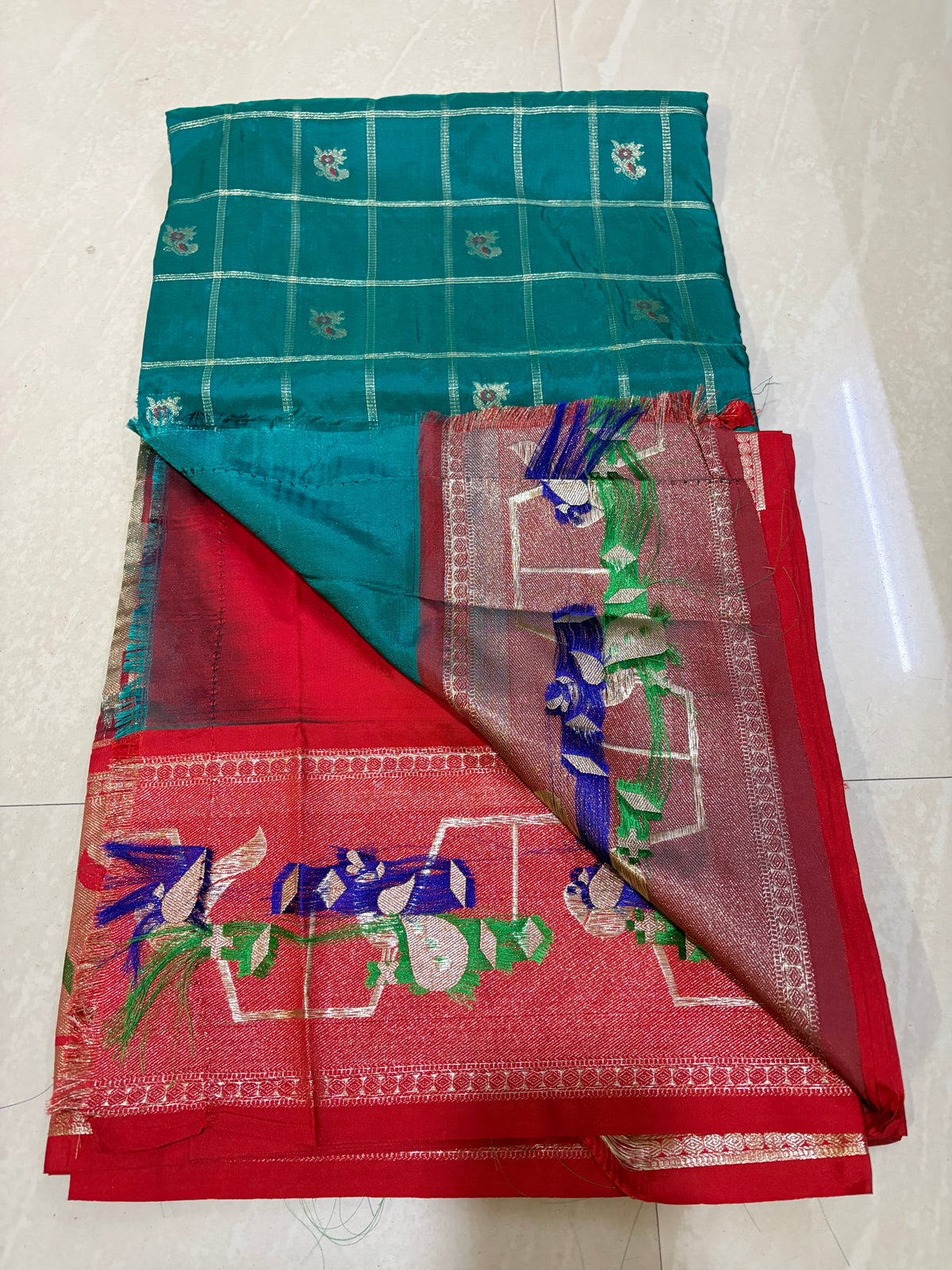 #Narayanapet pattu saree # teal green