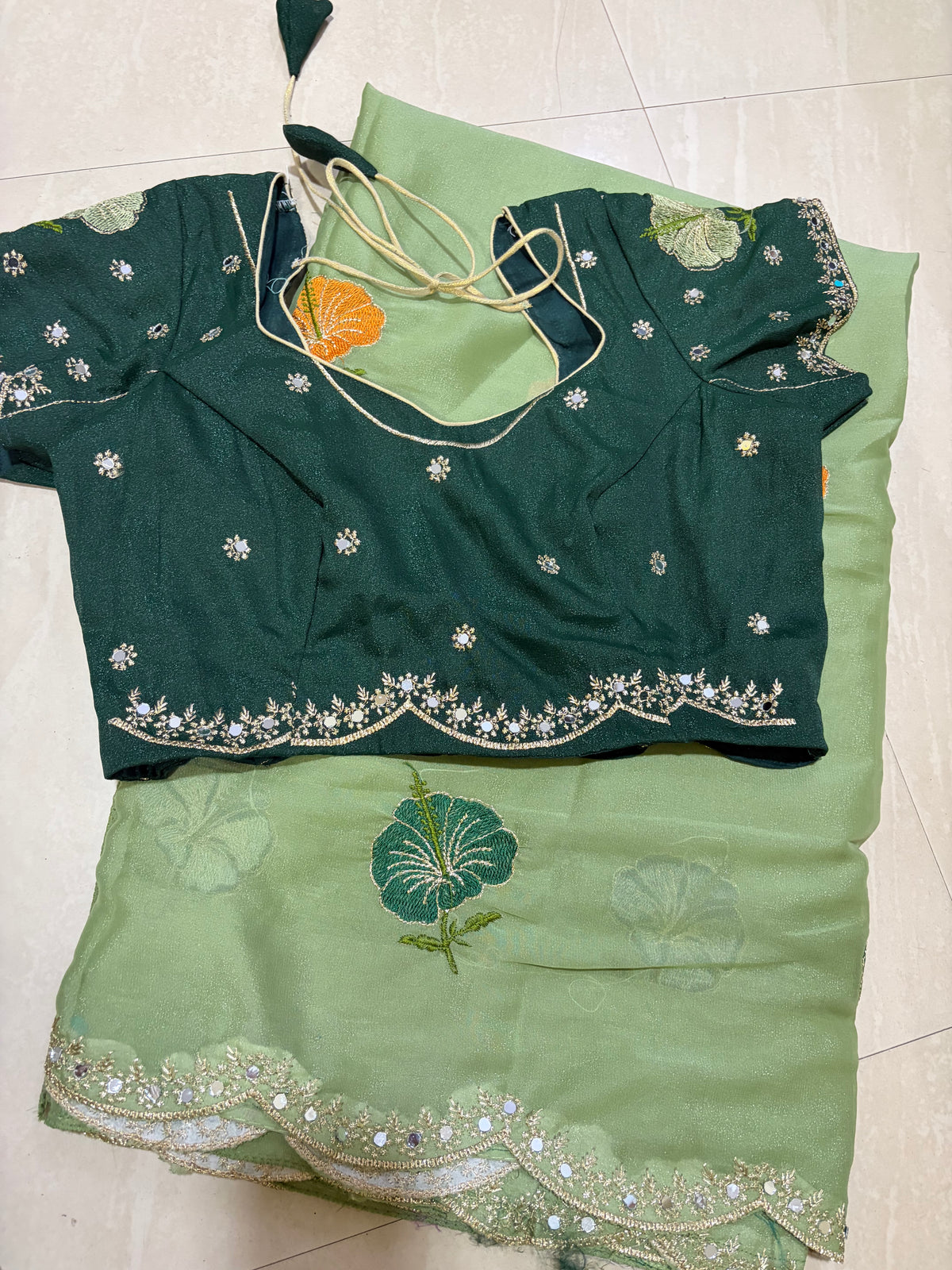 #Glassgeorgettesaree #patternblouse