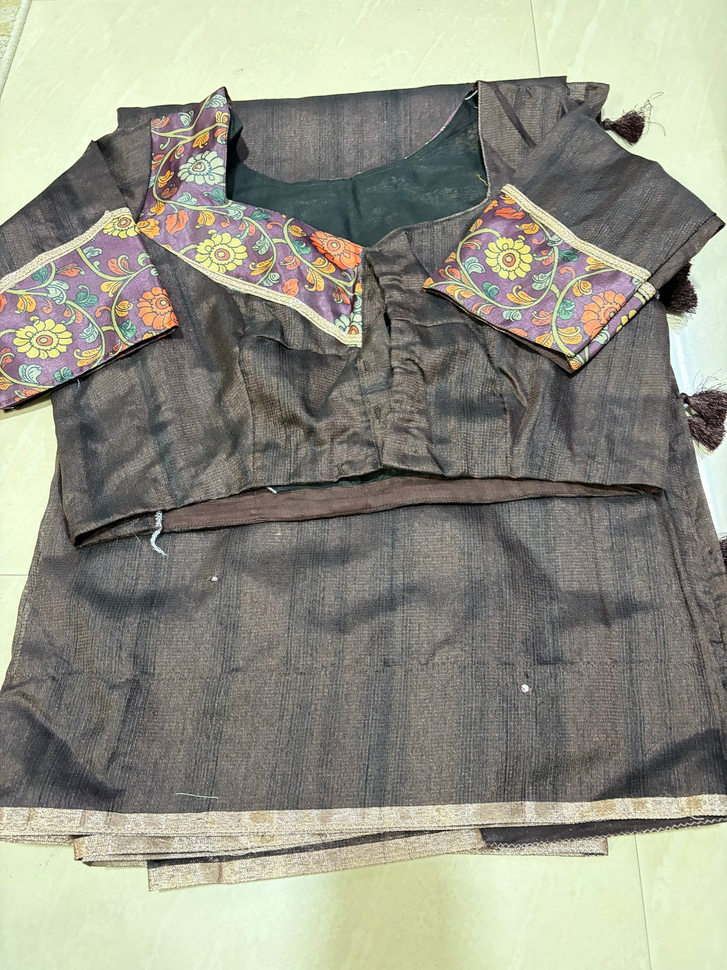 Kotasare mirror all over saree with kalamkari pallu #designerblouse