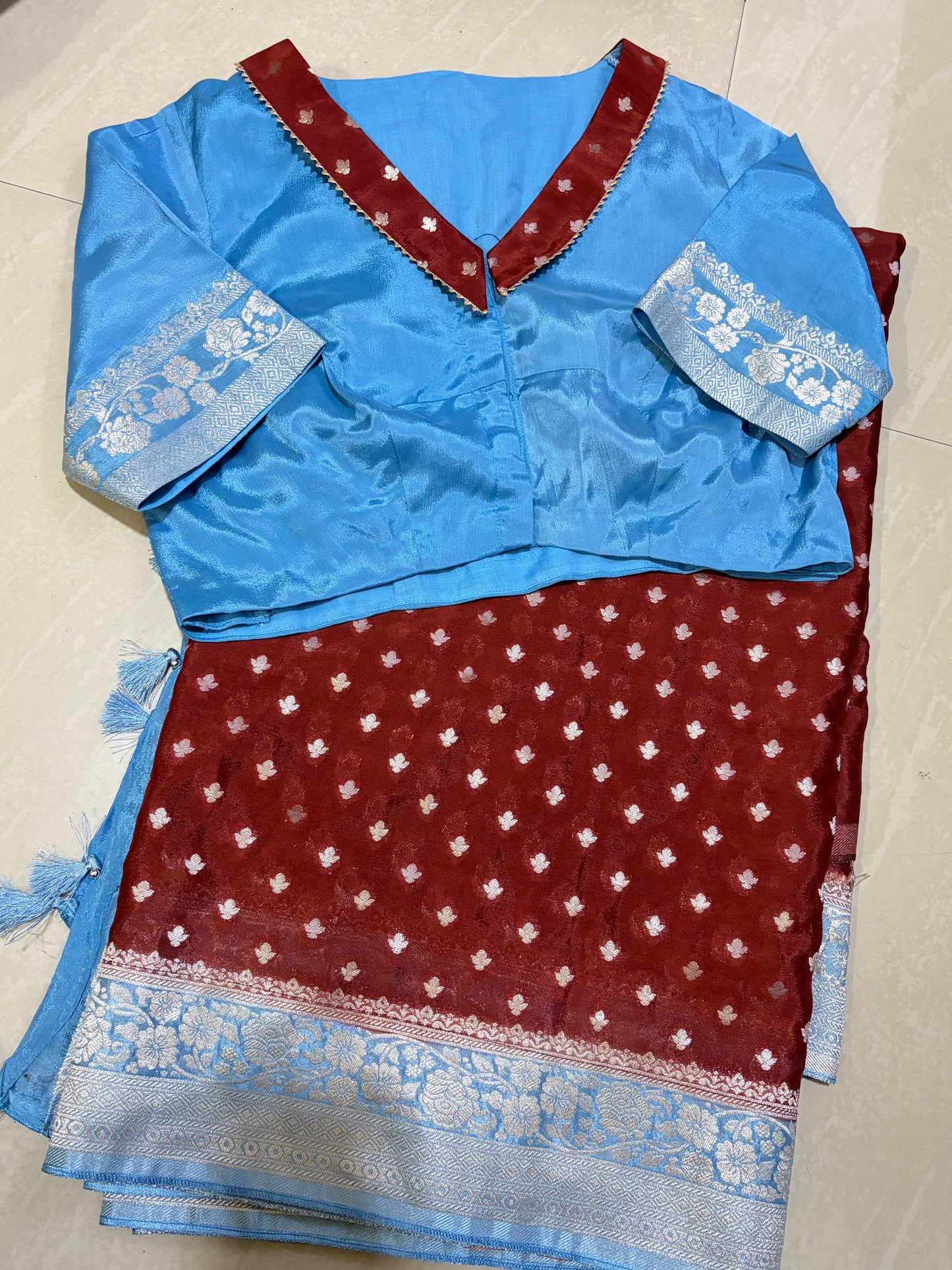#banarasgeorgettesaree #patternblouse