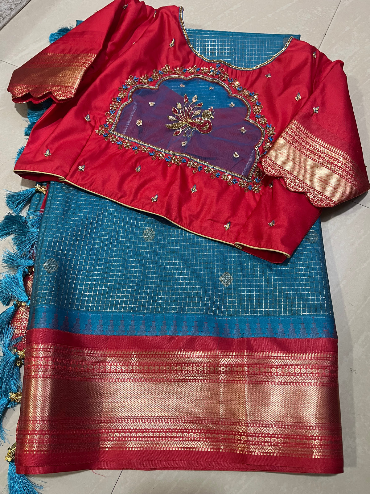 Gadwalpattusaree #maggamblouse