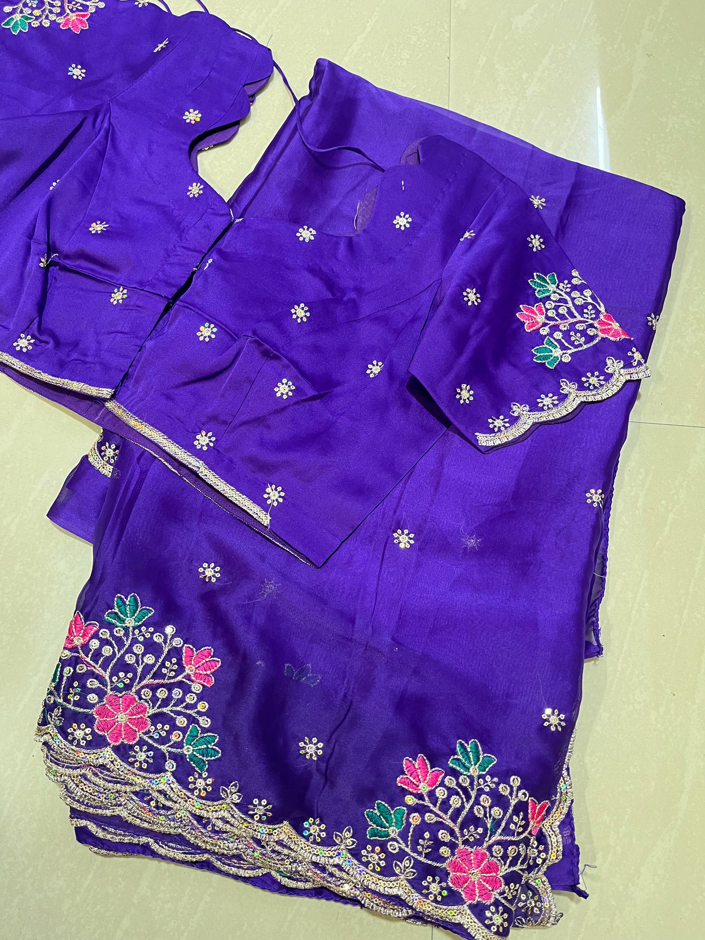 #chinnonsaree #worksaree #patternblouse