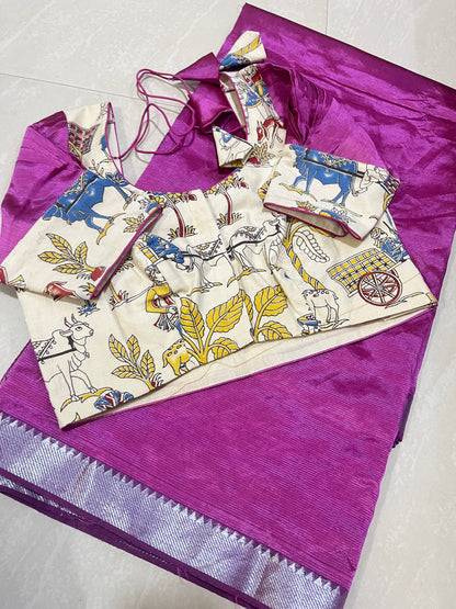 #mangalgirisaree #kalamkariblouse