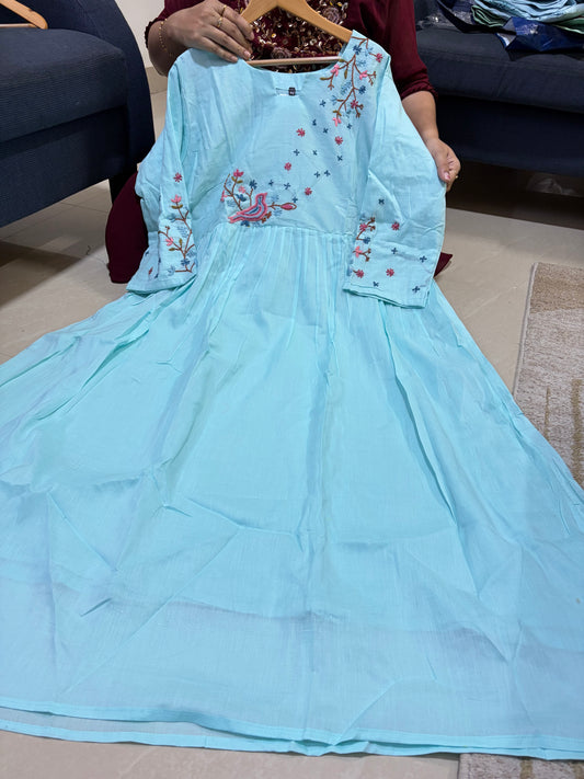 #pure cotton frock with lining one piece