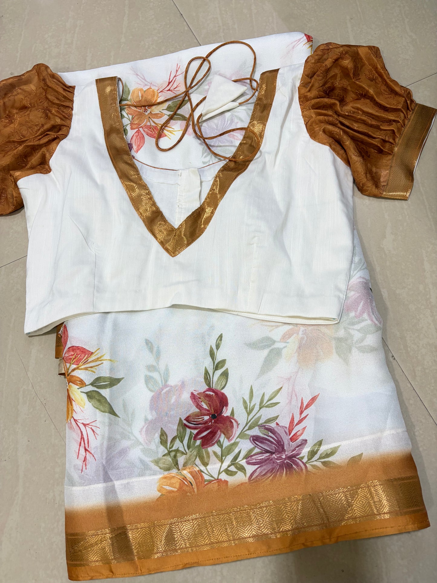 #glass Georgette saree #patternblouse