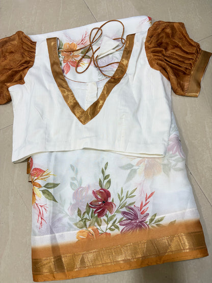 #glass Georgette saree #patternblouse