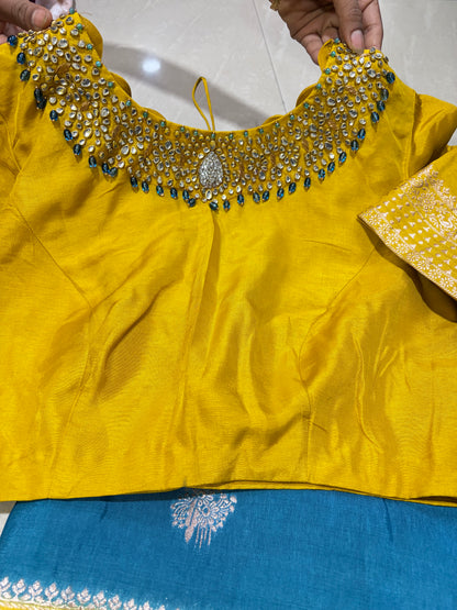 #banarasmushroosilksaree #maggamblousepattern