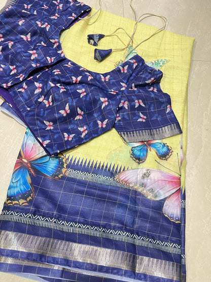 #coria georgette saree #yellowcolour