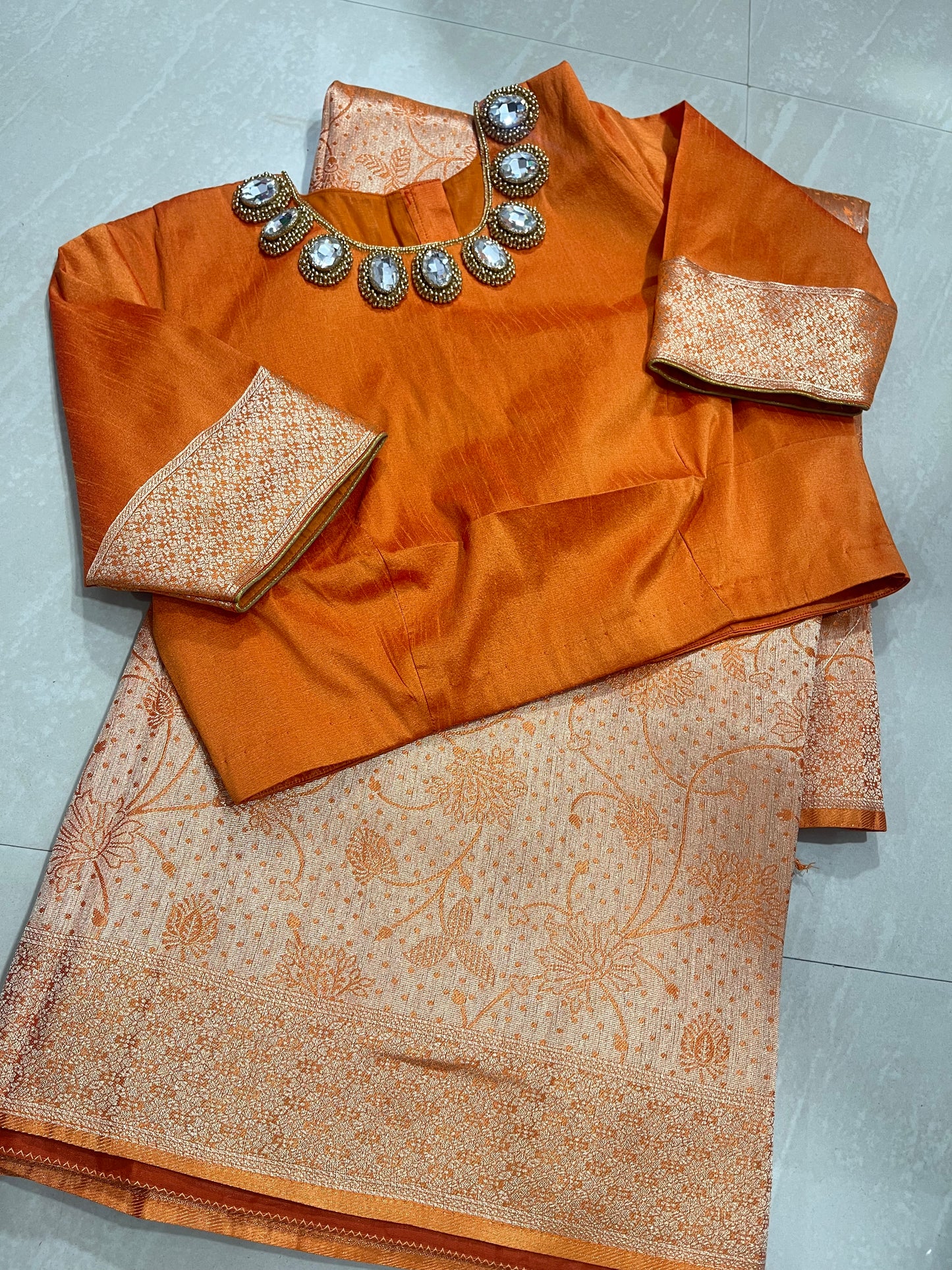 #banarassaree #orangecolour