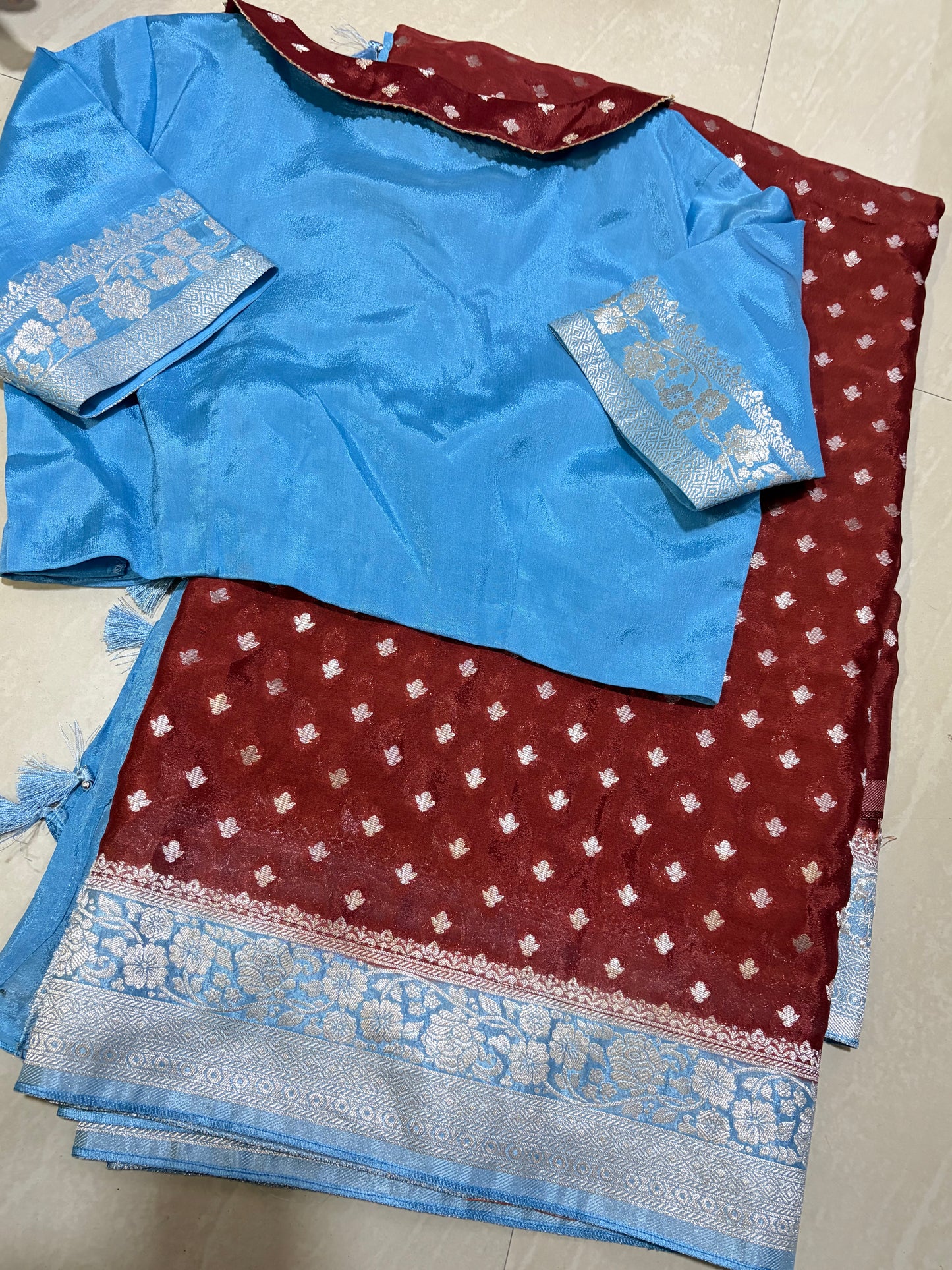 #banarasgeorgettesaree #patternblouse