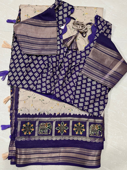 Silk Georgette saree with Patola deginer blouse