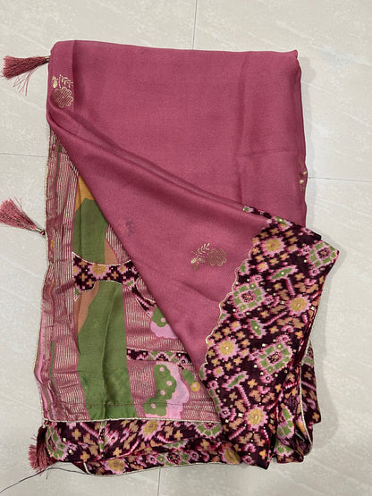 Glass Georgette saree with Patola deign blouse