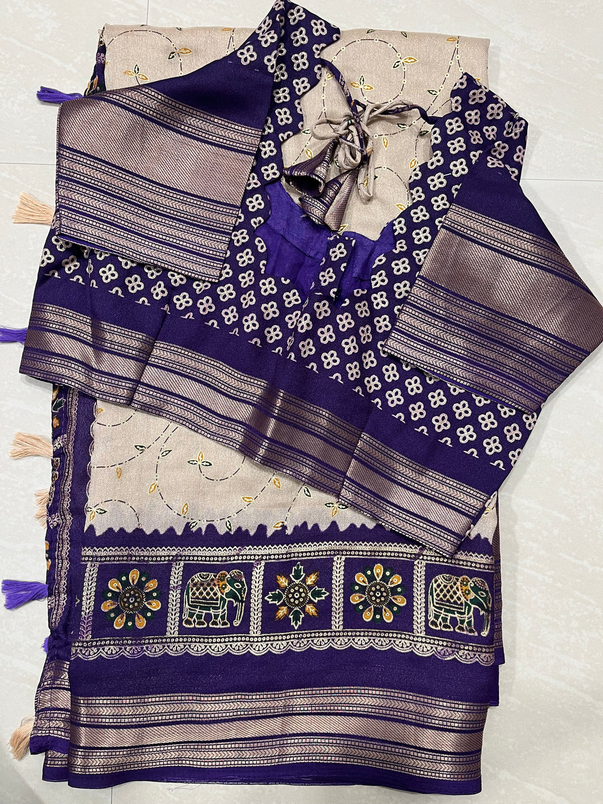 Silk Georgette saree with Patola deginer blouse