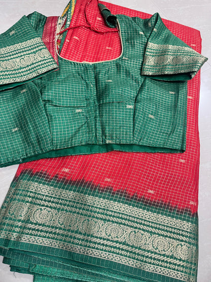 #mysoresilksareessemi #checks pattern