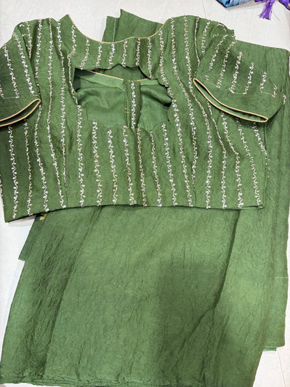 Chinnon plan saree with work blouse