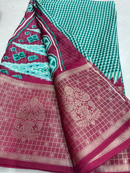 #jutesilksaree #softfabric #patternblouse #normal stitching