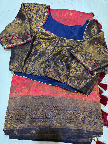 #Banaras saree #maggamblouse
