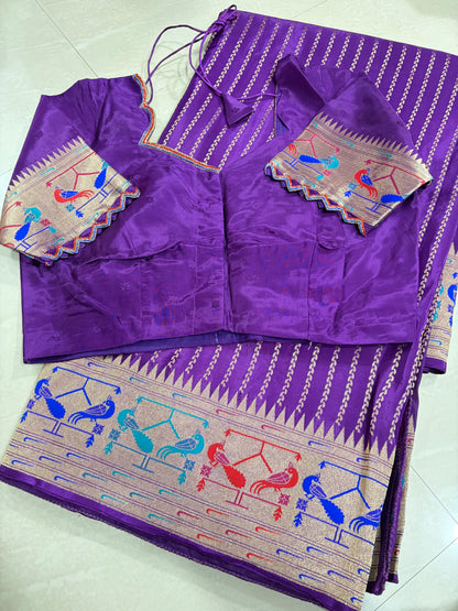 #banarasmushroosilksaree #maggamblouse