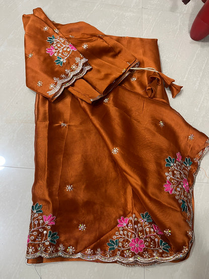 #chinnonsilk #partywearsaree