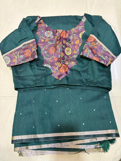 Kottasare mirror all over saree with kalamkari pallu # designerblouse