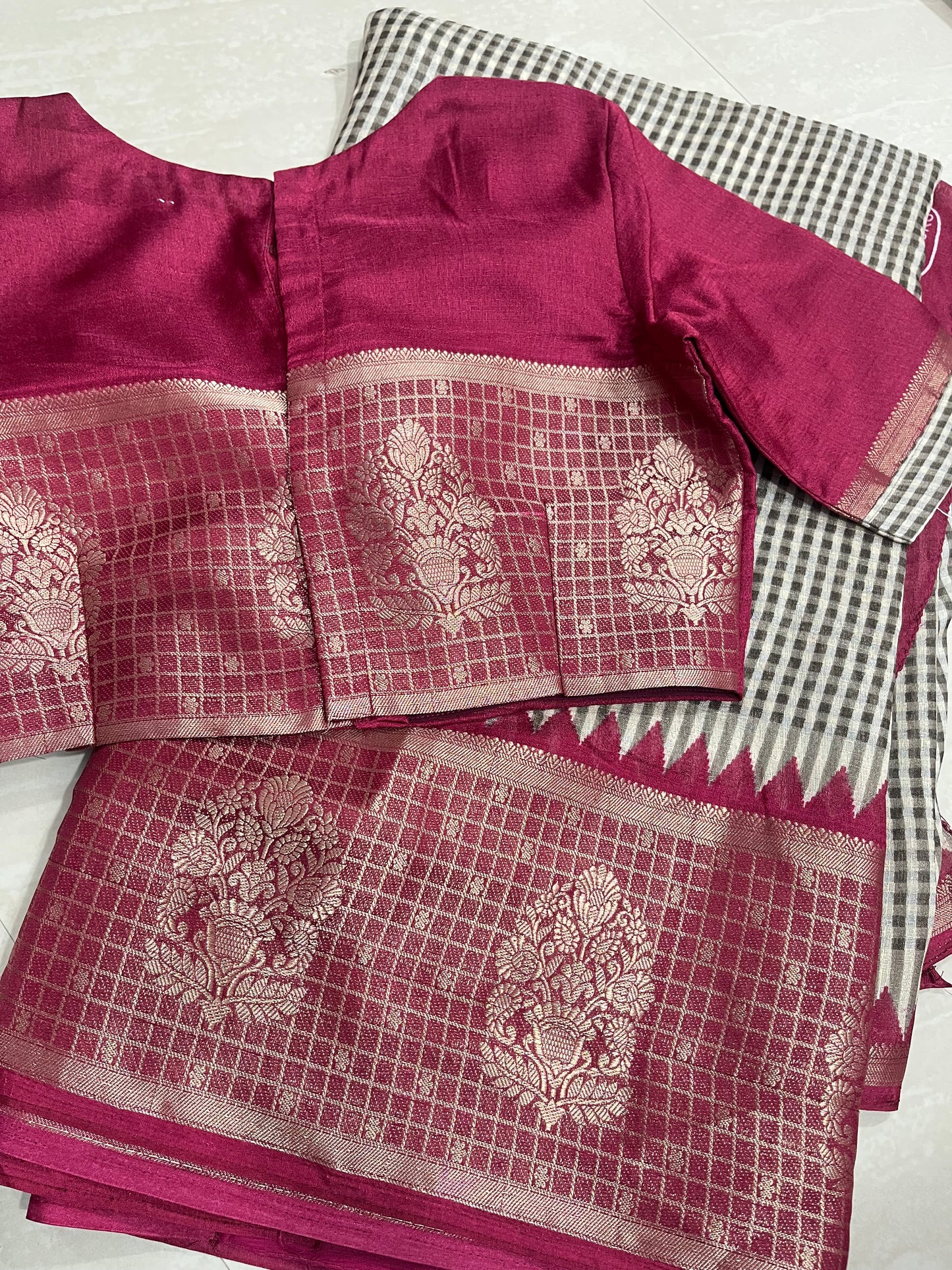 #jutesilksaree #patternblouse