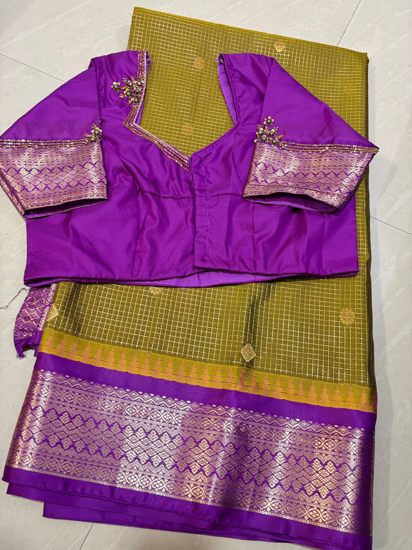 Gadwal saree with maggam work