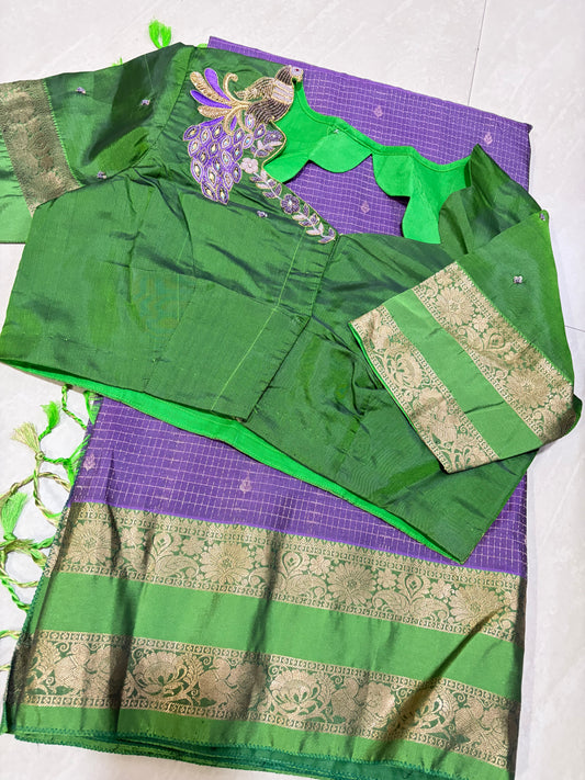 #pure kanchi lightweight saree #maggamblouse