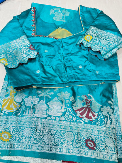 #banaras saree #mushroosilksaree #patternworkblouse