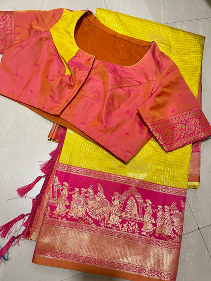 #softsilkpattusaree #liteweightsaree #with patternblouse