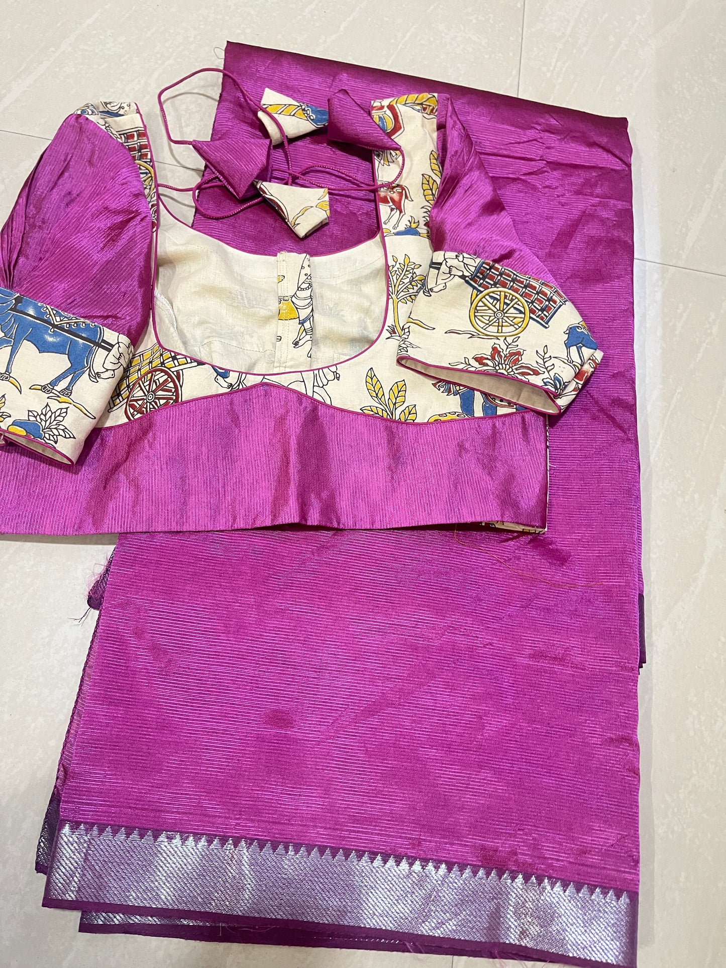 #mangalgirisaree #kalamkariblouse