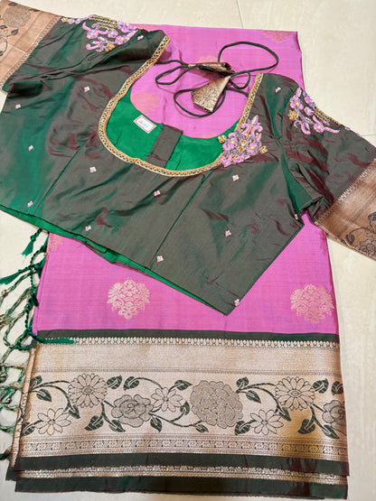 #softpattusaree #kanchi pattu #maggamblouse