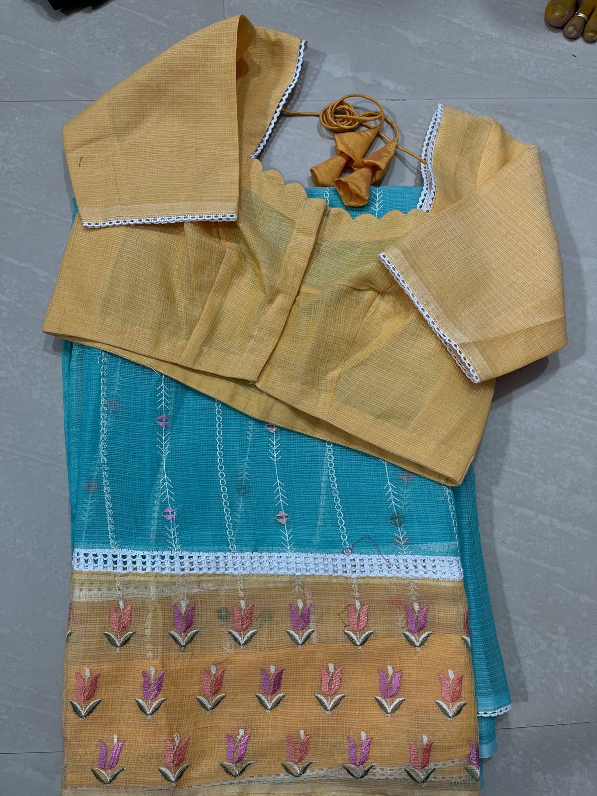 Kotasaree with embroidery work with stitched