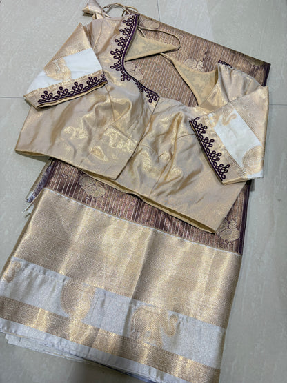 #kanchipattusaree #computerworkblouse