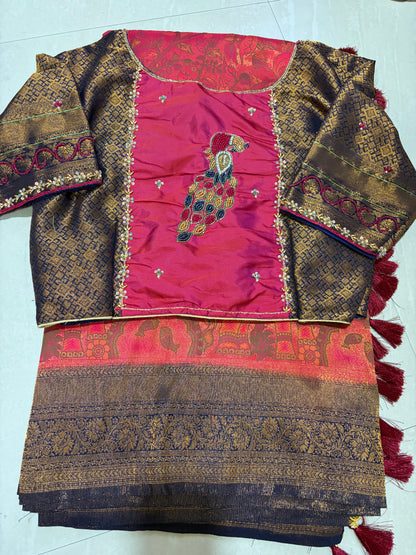 #Banaras saree #maggamblouse