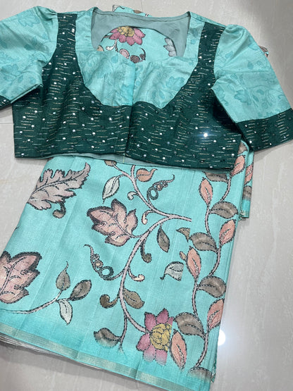 #crepesaree #mirrorblouse pattern