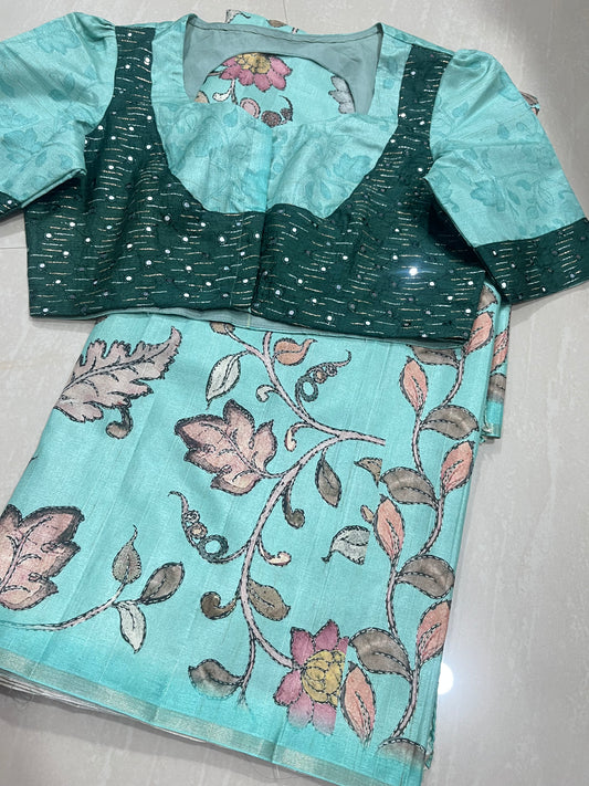 #crepesaree #mirrorblouse pattern