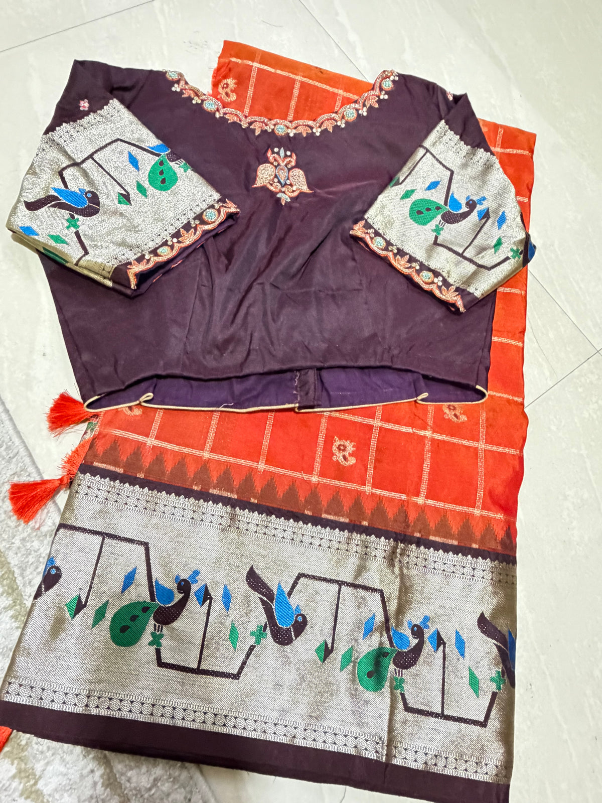 #narayanpetsaree #maggam blouse
