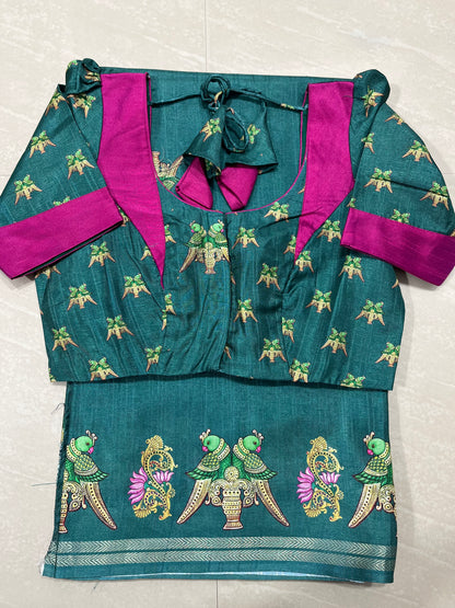 Thanjavur print model with beautiful art Blouse