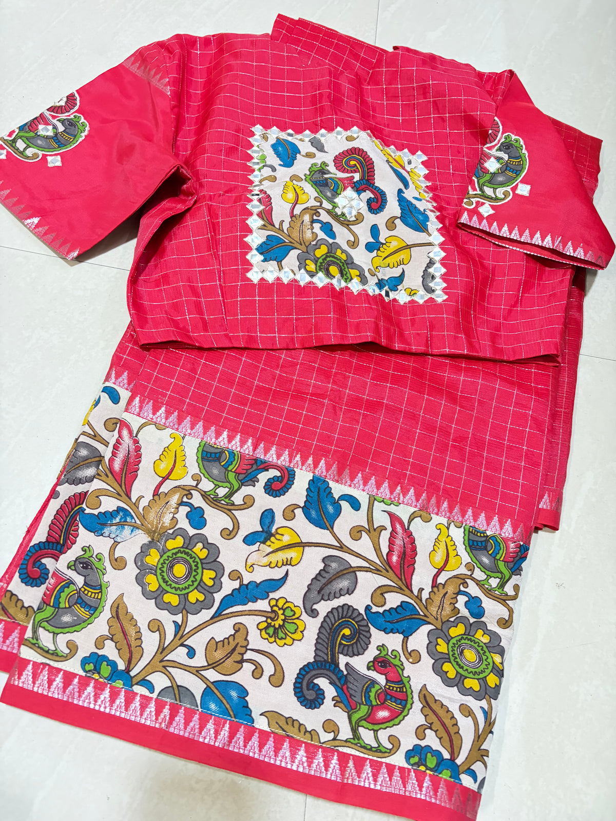 #mangalgirisaree #kalamkaridesign #patternblouse