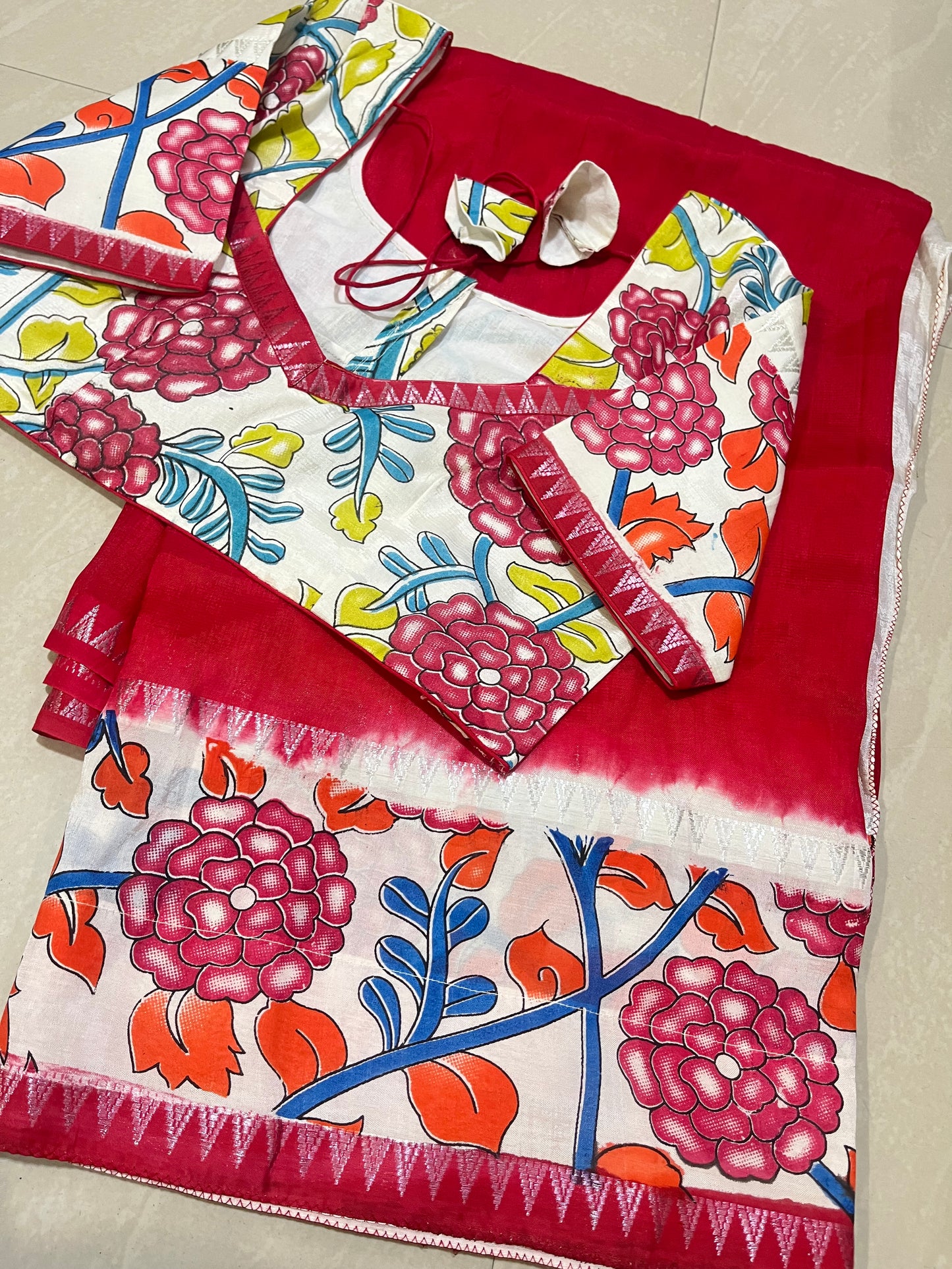 #mangalgirikalamkarisaree #kalamkariblouse