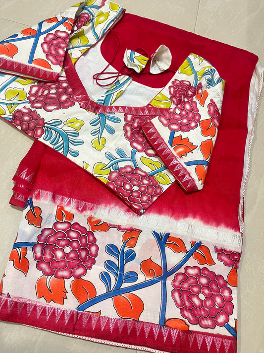 #mangalgirikalamkarisaree #kalamkariblouse
