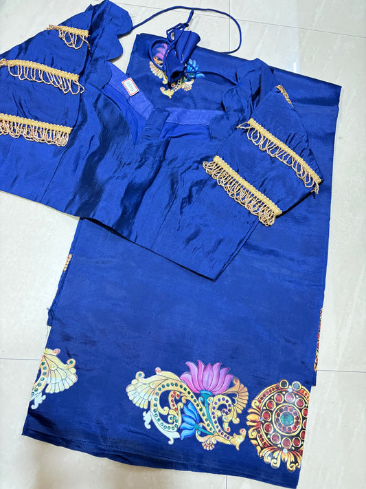 #softsilksaree #tanjoreprint saree
