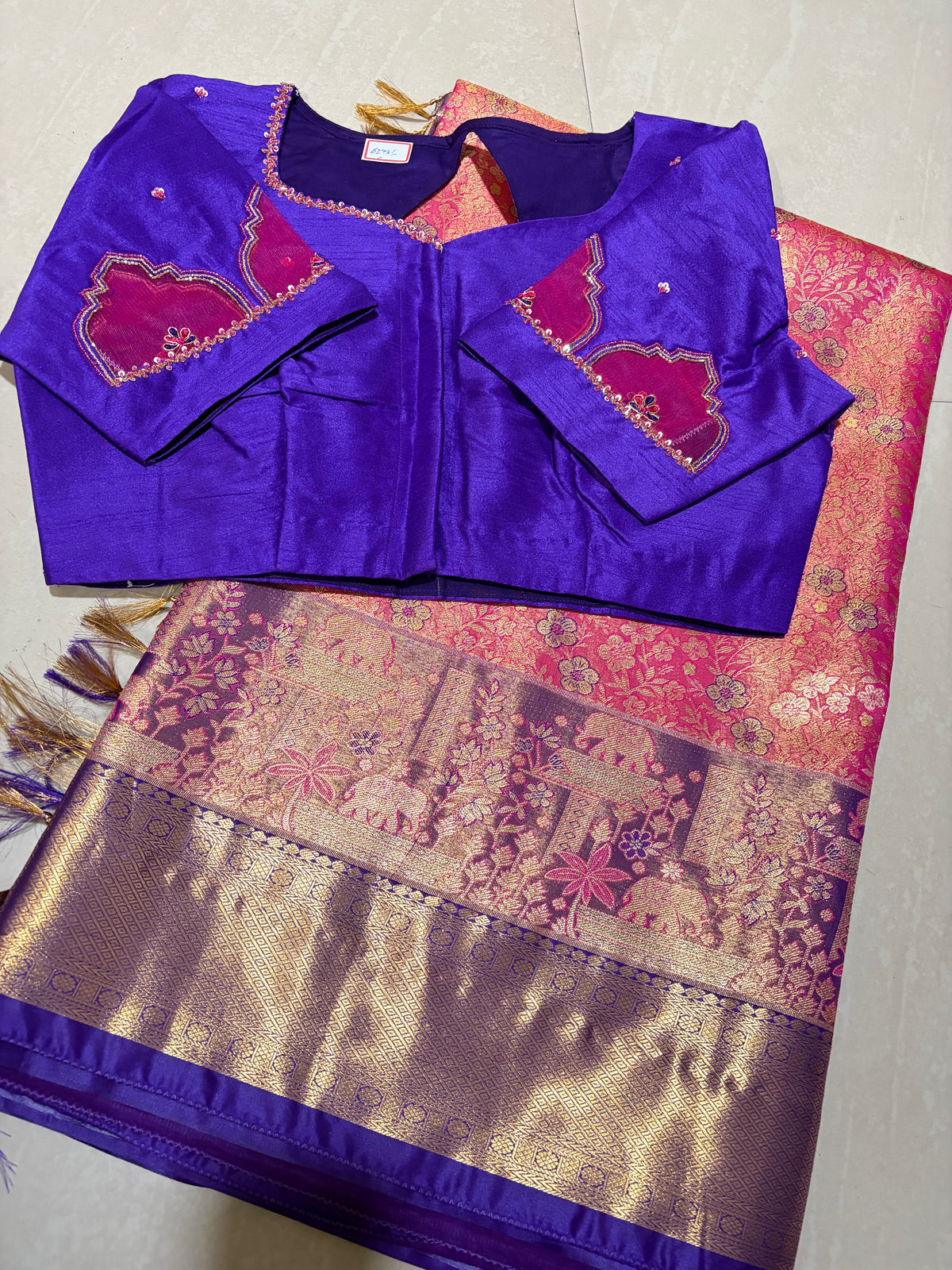 #kanchi pattu saree #maddam patternblouse