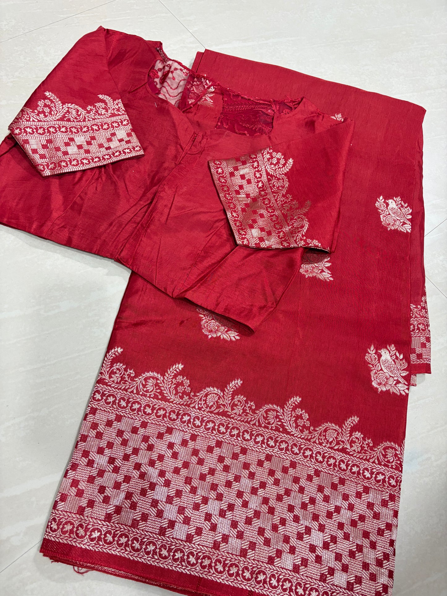 #mushroosilk banarasisaree #redcolour