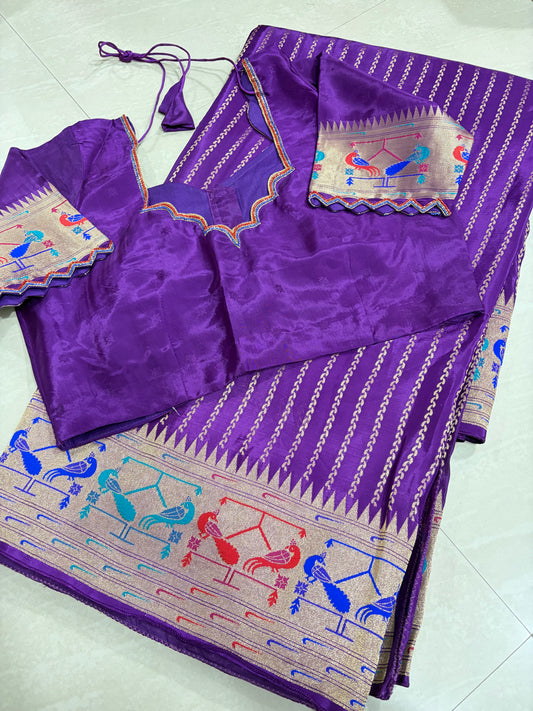 #banarasmushroosilksaree #maggamblouse