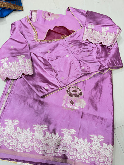 #banarassaree #netpatternblouse #mushroosilk