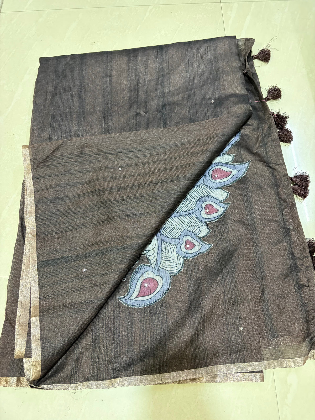 Kotasare mirror all over saree with kalamkari pallu #designerblouse