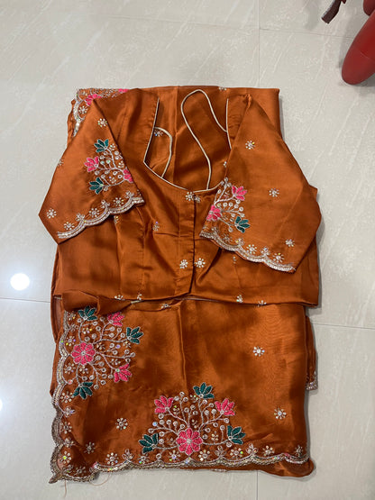 #chinnonsilk #partywearsaree